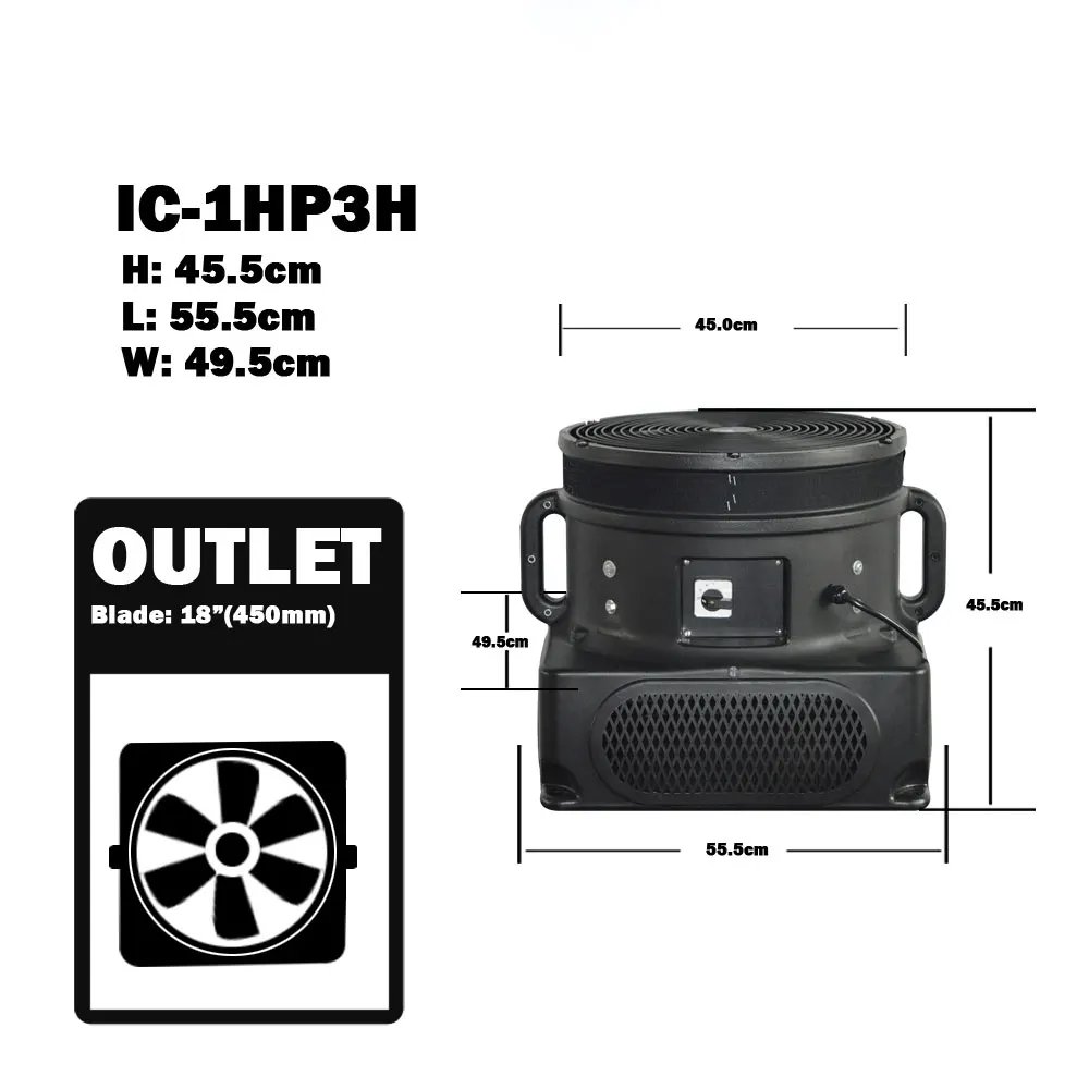 18" Powerful Sky Dancer Inflatable Blower Fan High Velocity Inflation Device Fan with sealed Motors for Advertising