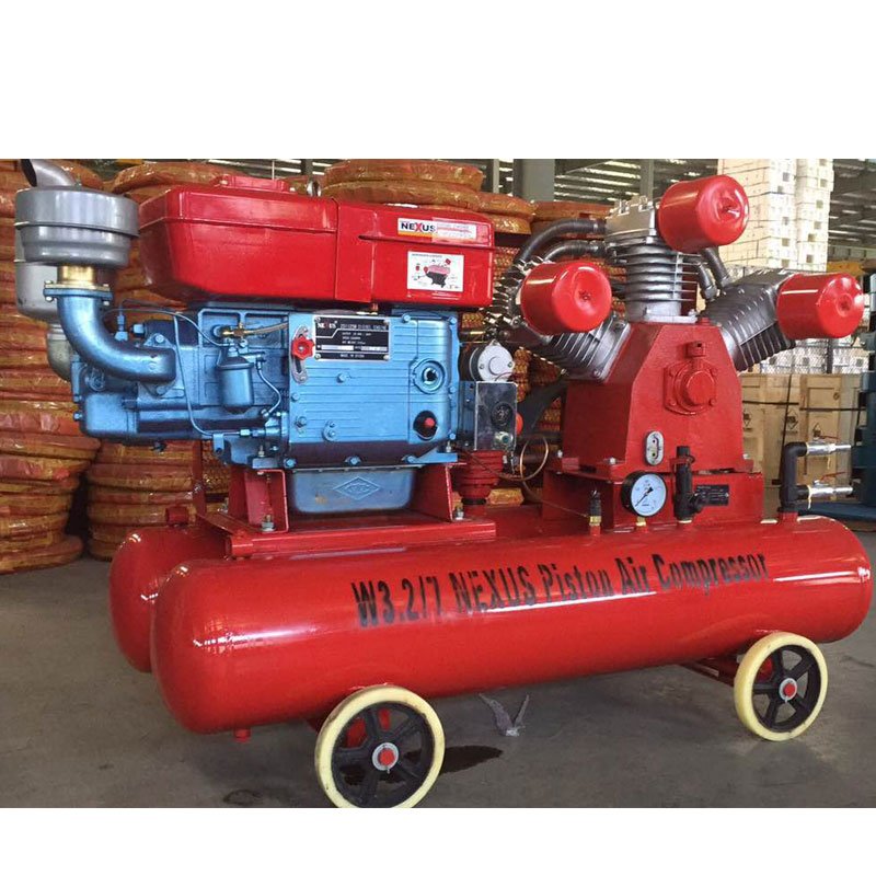 High Performance 7bar diesel Mobile Mine Piston air Compressor with Jack Hammer Use