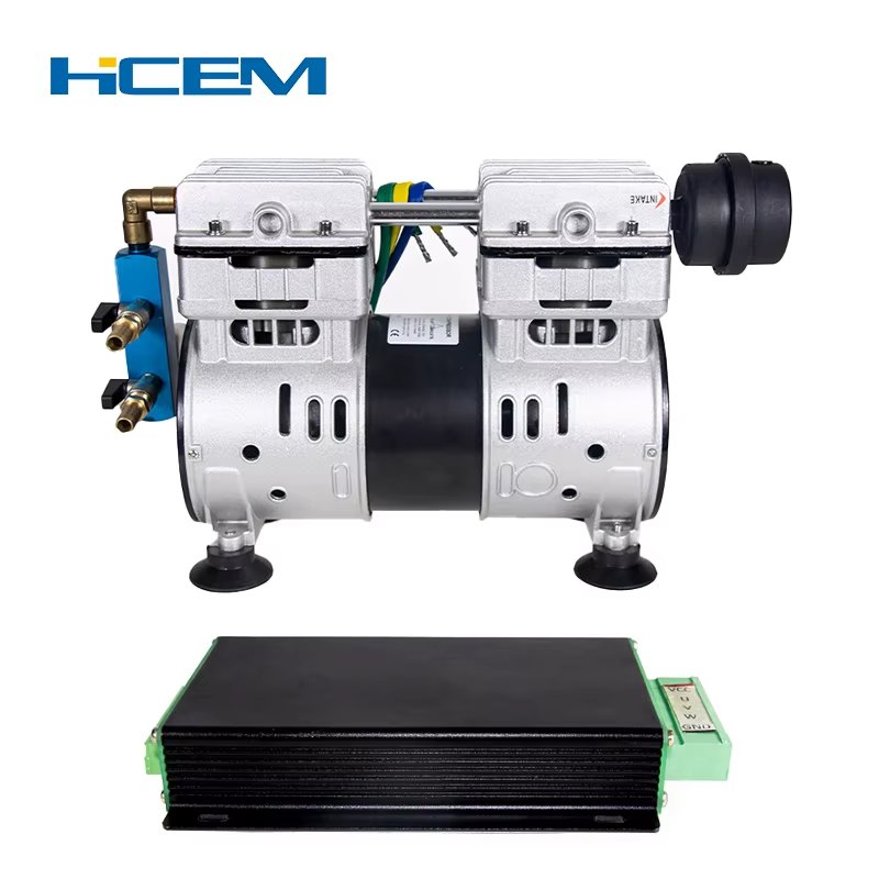 Portable 24V DC Solar Pond Aerator System Complete System New 24V DC Power Source Oil-Less Piston Air Compressor Engine Motor