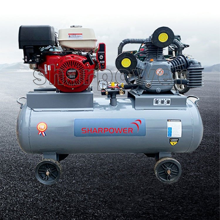 SHARPOWER Commercial Belt Driven 5.5hp 0.36/8 40L Gasoline Engine Piston Type air Compressor for Sale