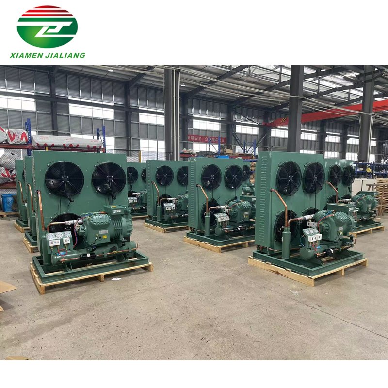 10hp Air Cooled Condensing Unit 4 Blowers Cold Room Condenser Unit Medium Temperature Condensing Unit With Copper Tube