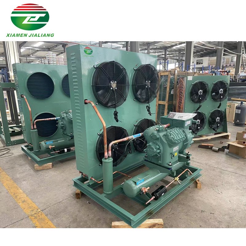 10hp Air Cooled Condensing Unit 4 Blowers Cold Room Condenser Unit Medium Temperature Condensing Unit With Copper Tube