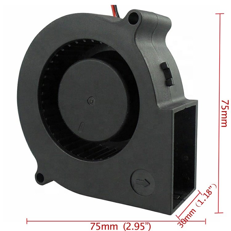 Factory Directly High Pressure 7530 0.5A 5v 12v 24v 75x75x30 75mm Centrifugal Blower Fan