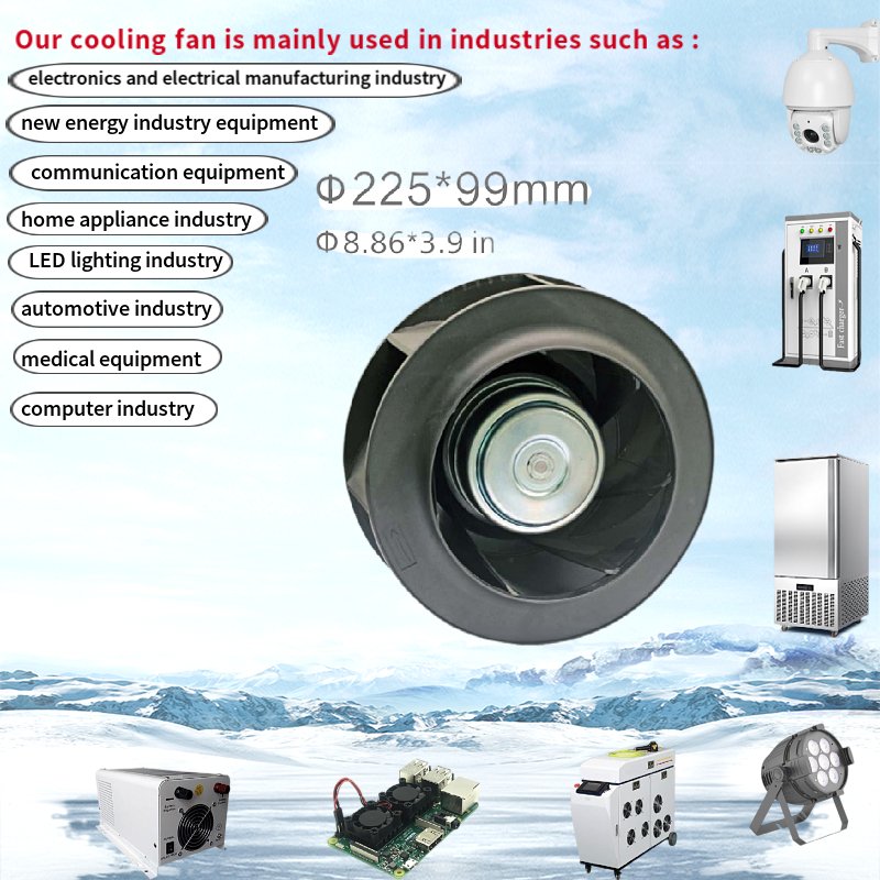 22599mm 24 Volts 48V DC Portable Grain Silo Blower Fan Backward Curved Paint Radical Kitchen Exhaust Forward Centrifugal Fan