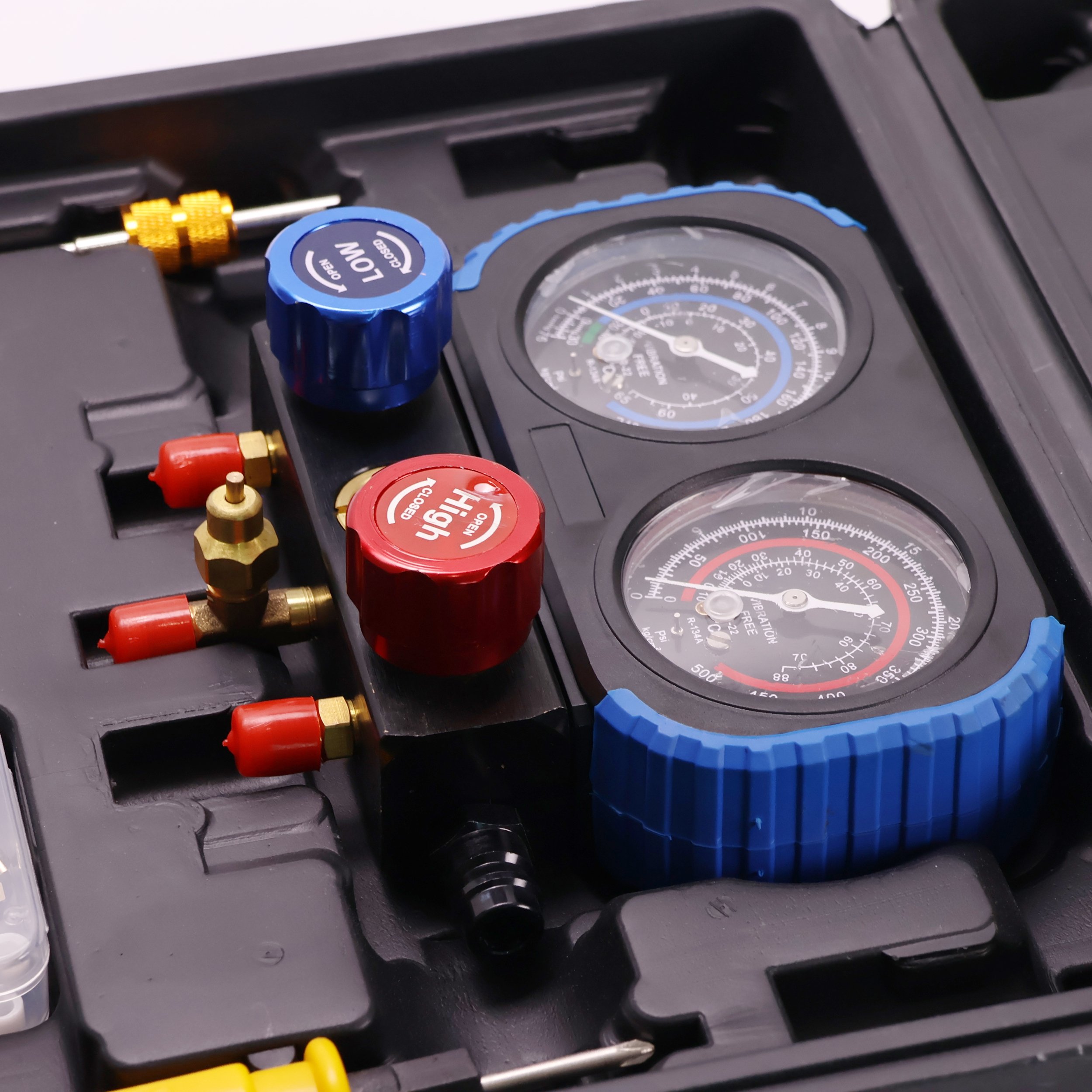 024 Dual Gauges Air Conditioner Refrigerant Refilling Set Pressure Adjustable Refrigeration Maintenance Equipment Kit