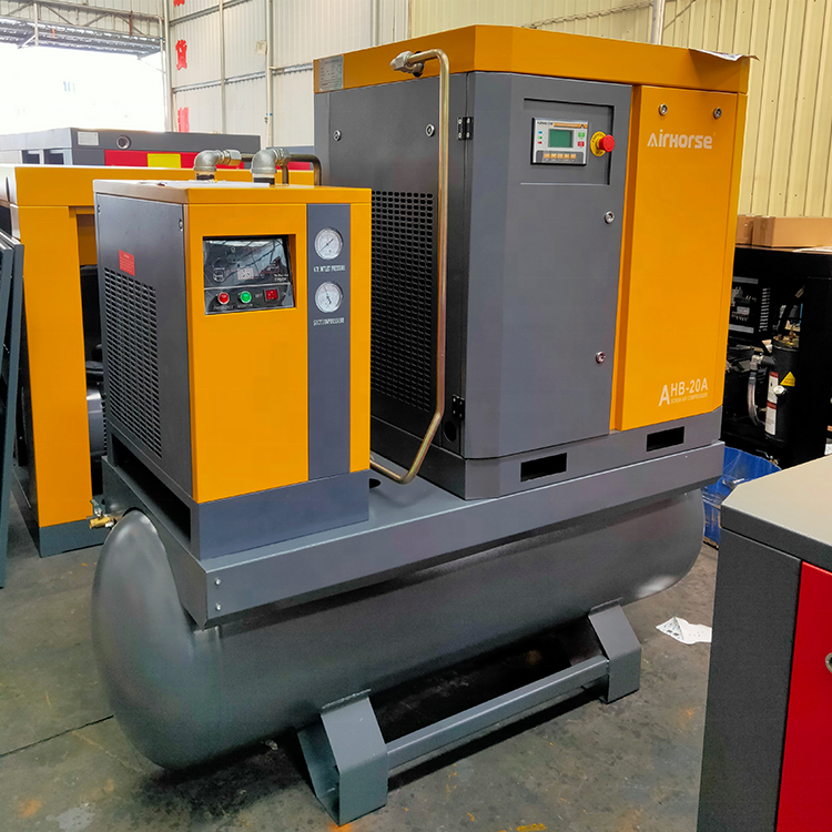 Air Compressor Pump All in One Water Cooled Screw Air Compressor Integrated 5.5KW 7.5KW 8bar 15bar 16bar 300 Litre 7.5HP 10HP