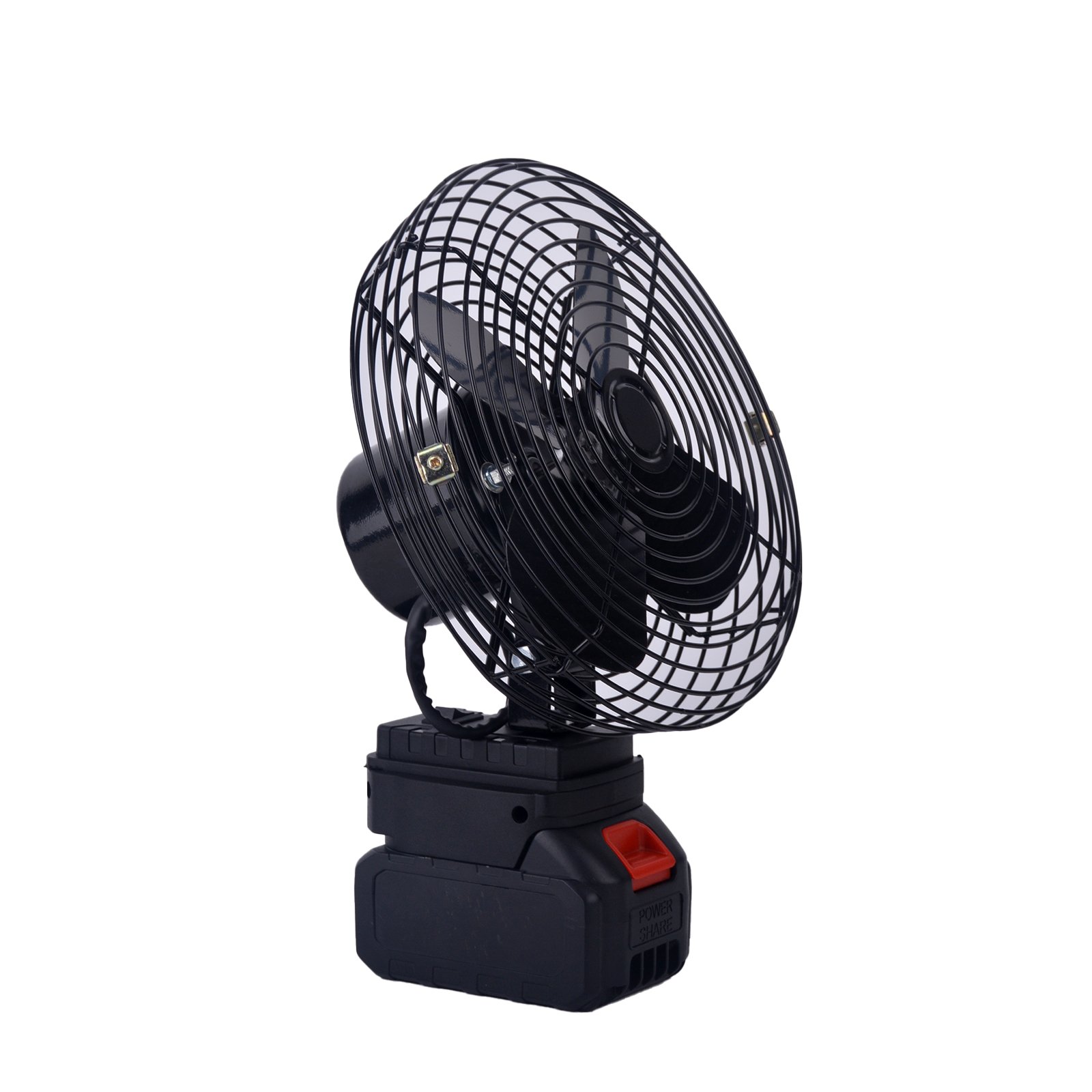 21V Lithium Battery 8-Inch Iron Fan Multi-Function Metal Rechargeable Emergency Blowers for Camping Electricity Supply