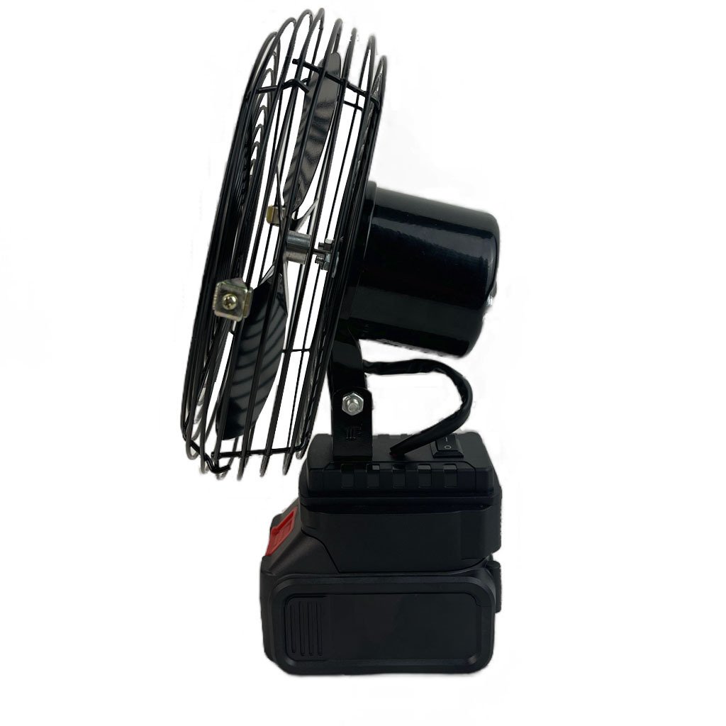 21V Lithium Battery 8-Inch Iron Fan Multi-Function Metal Rechargeable Emergency Blowers for Camping Electricity Supply