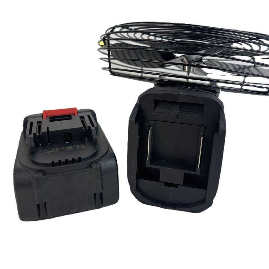 21V Lithium Battery 8-Inch Iron Fan Multi-Function Metal Rechargeable Emergency Blowers for Camping Electricity Supply