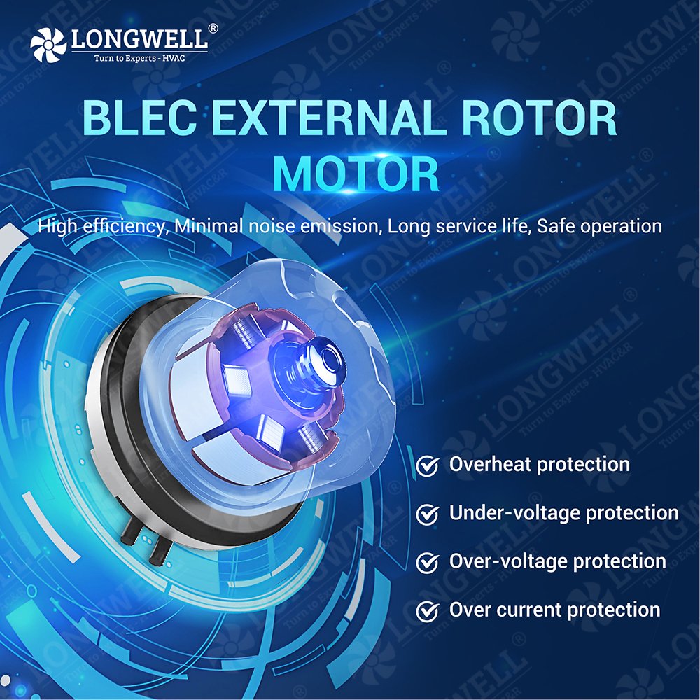 LONGWELL Wholesale 220mm 115v 220v EC Plug Fans Centrifugal Blower Fan EC Backward Centrifugal Fan High Pressure