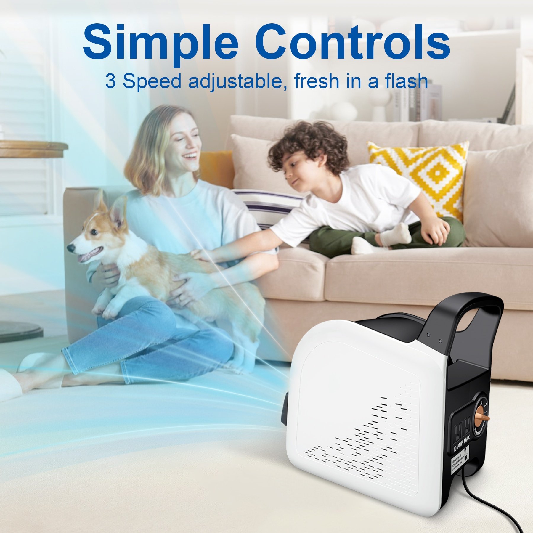 Lightweight Appliance Mover air 1/3HP 1000CFM Carpet Dryer Machine Blower for Floor Drying 3 Speed Commercial