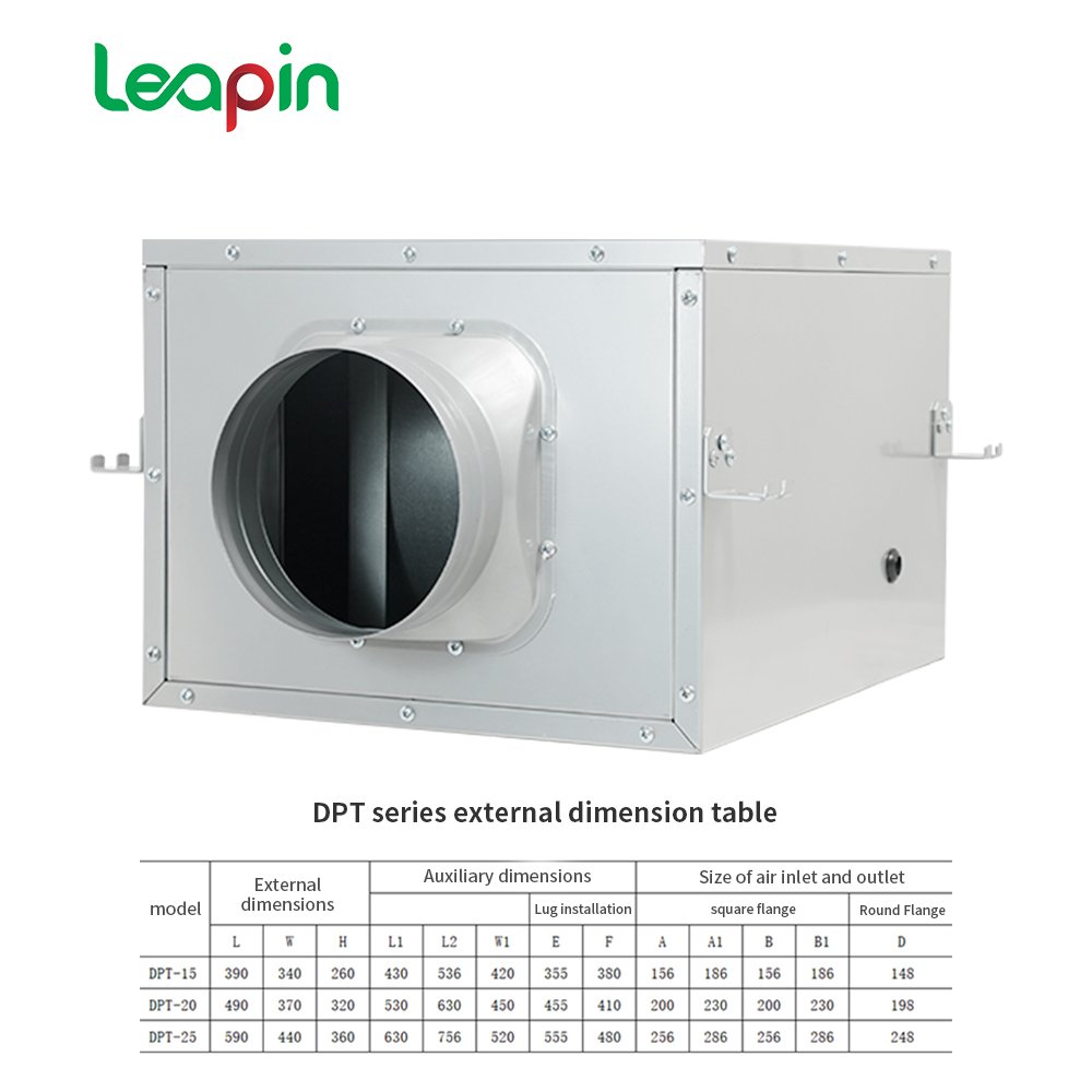 Silent Metal Box DPT Inline Exhaust Fan Silent Centrifugal Fan