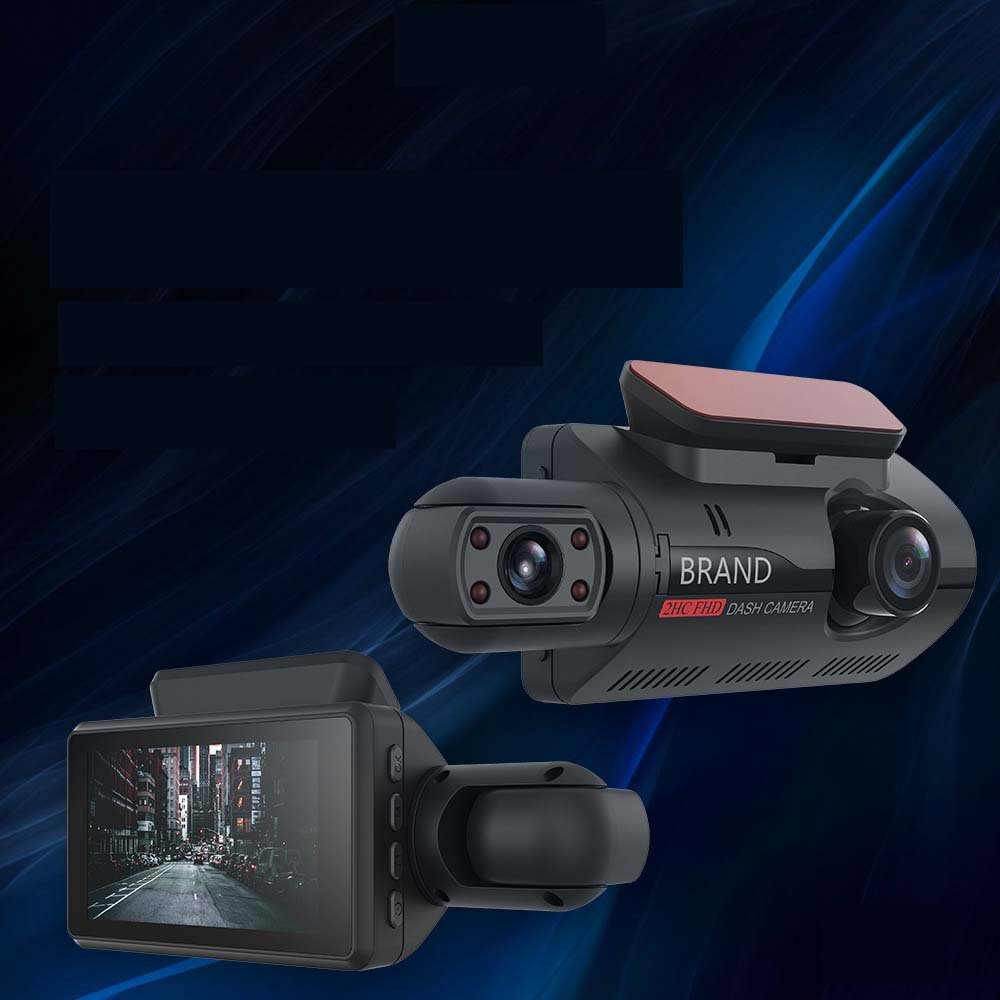 1080P Front 480P Inside Cabin Car Dash Camera 3inch IPS Dashboard Cam 4 IR LEDs Driving Recorder