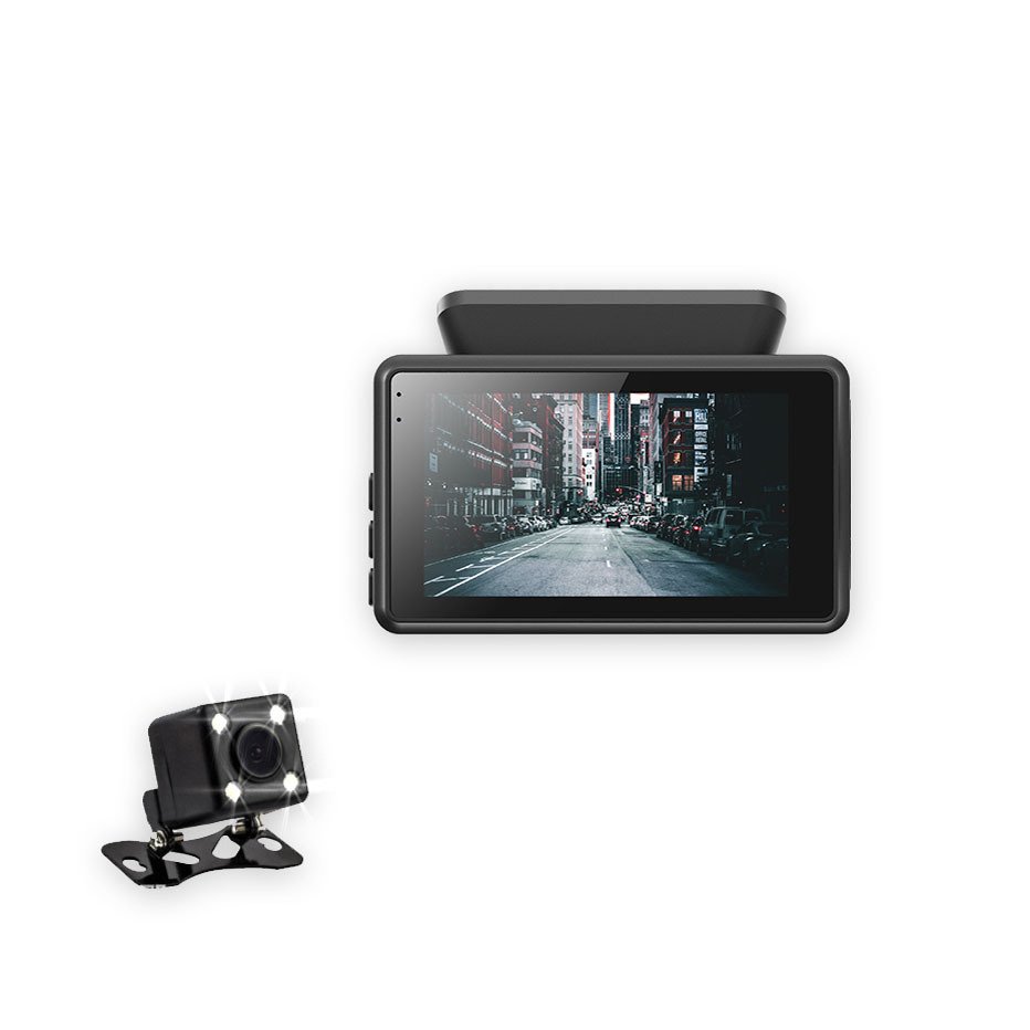 1080P Front 480P Inside Cabin Car Dash Camera 3inch IPS Dashboard Cam 4 IR LEDs Driving Recorder