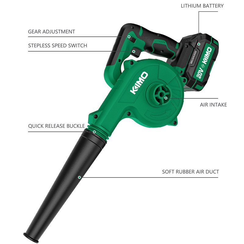 21v High Volume Blower Portable Lithium Battery Leaf Blower Dual-purpose Suction Centrifugal Blower Fan Household Garden Tool