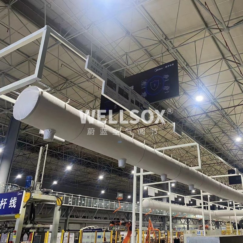Widely Used HVAC Systems Parts Fire Resistant Ventilation No Condensation Fabric Bag Air Duct Customized Shapes and Colors