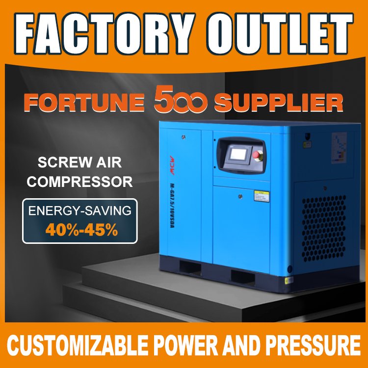 HIGH QUALITY Silent Oil Less 7.5kw 10Bar CE Standard Electric Rotary Screw Air Compressors for Industrial Use Customized Support