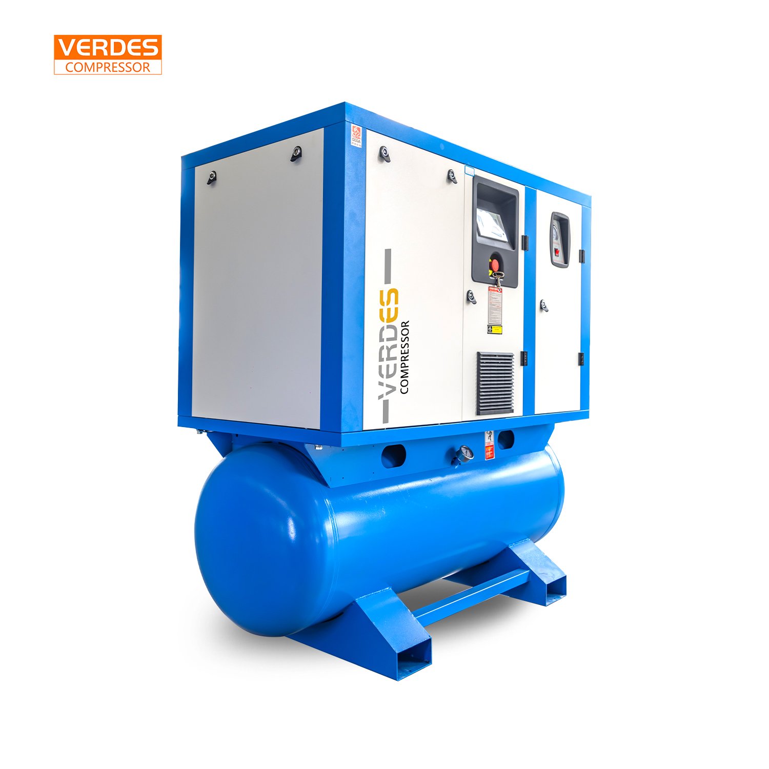 Verdes Rotary Screw Air Compressor 300 500 Lilter Air Tank Dryer All in One Compressor 60 70 80 Gallons Air Compressor