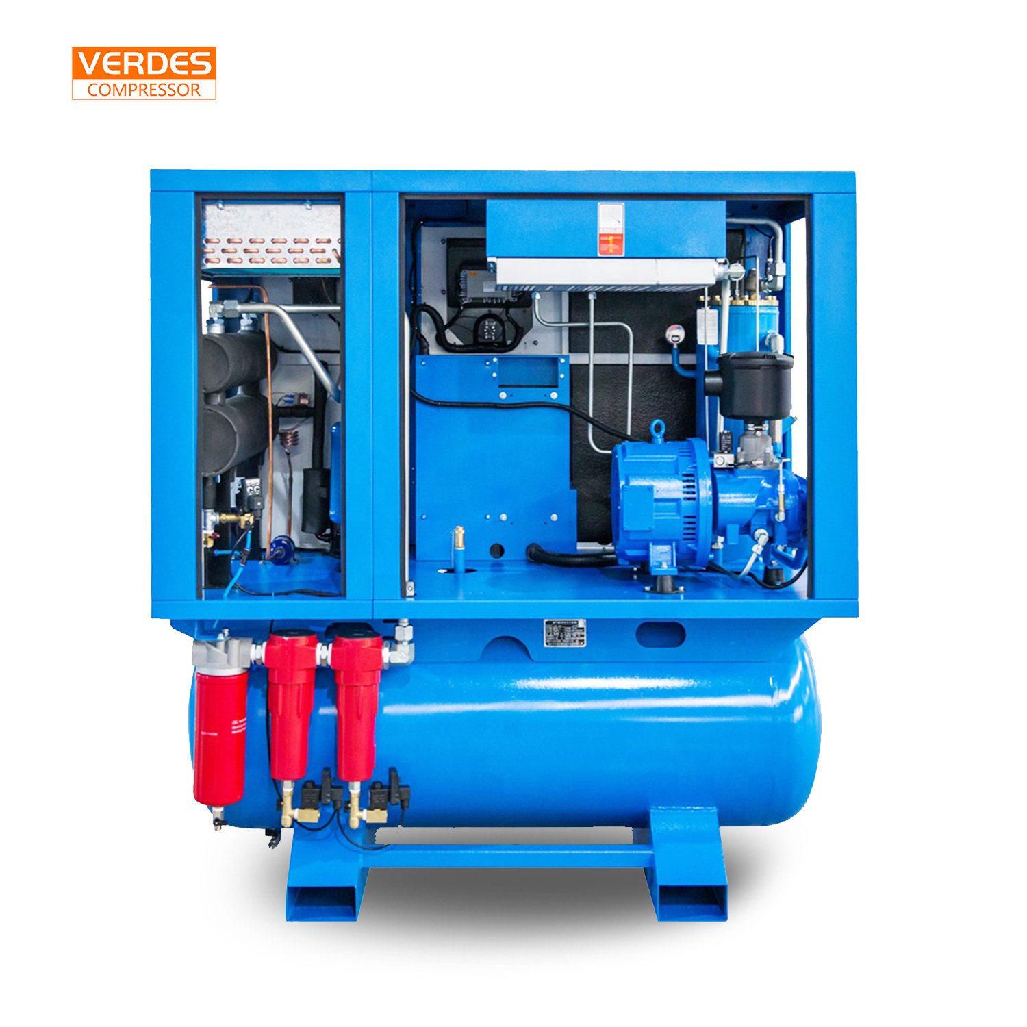 Verdes Rotary Screw Air Compressor 300 500 Lilter Air Tank Dryer All in One Compressor 60 70 80 Gallons Air Compressor