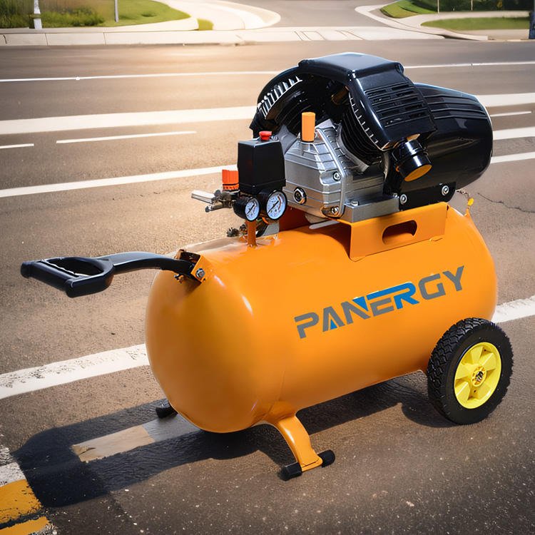 Panergy High Performance Portable Electric 1800W 2.5Hp Mobile Low Noise Oilless Direct-Connected 50 Liter Tank Air Compressor