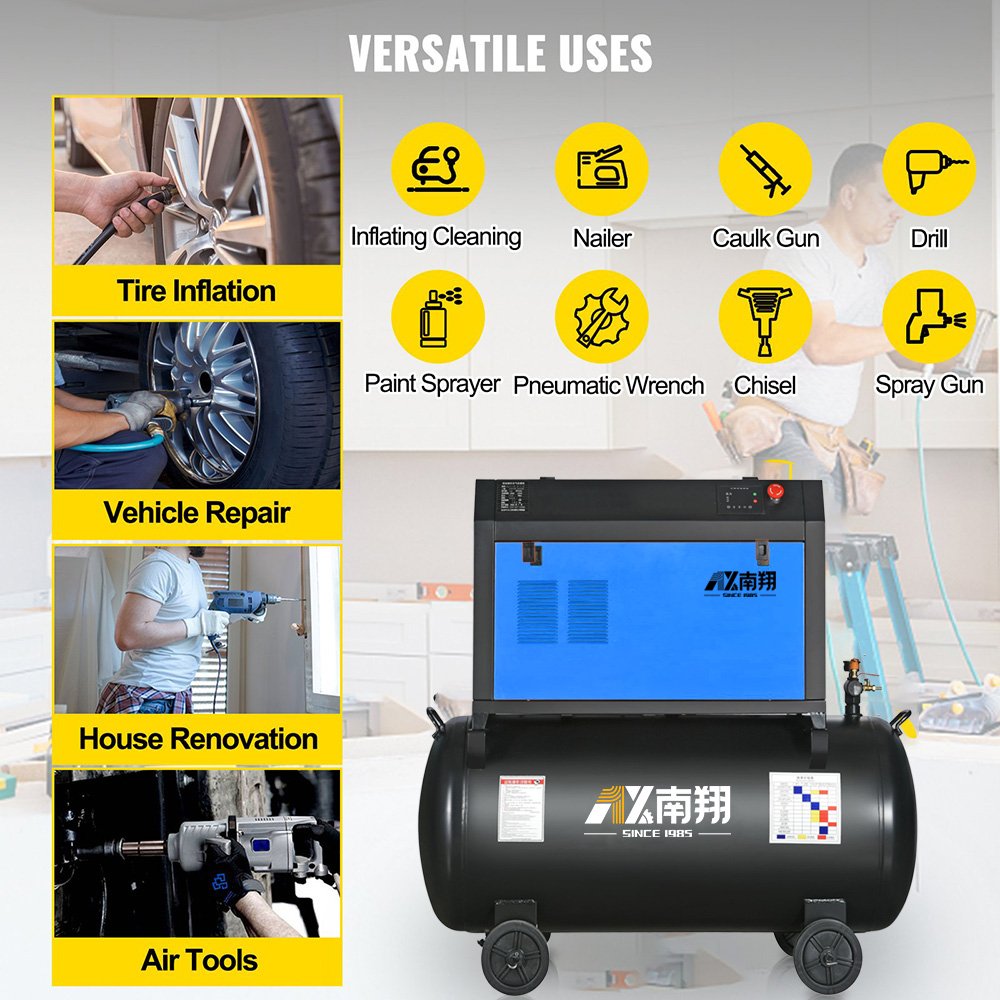 Nanxiang Industrial Mini Screw Type Air Compressor Industrial for Sale 4kw 0.5m3/Min Screw Air Compressor With Tank