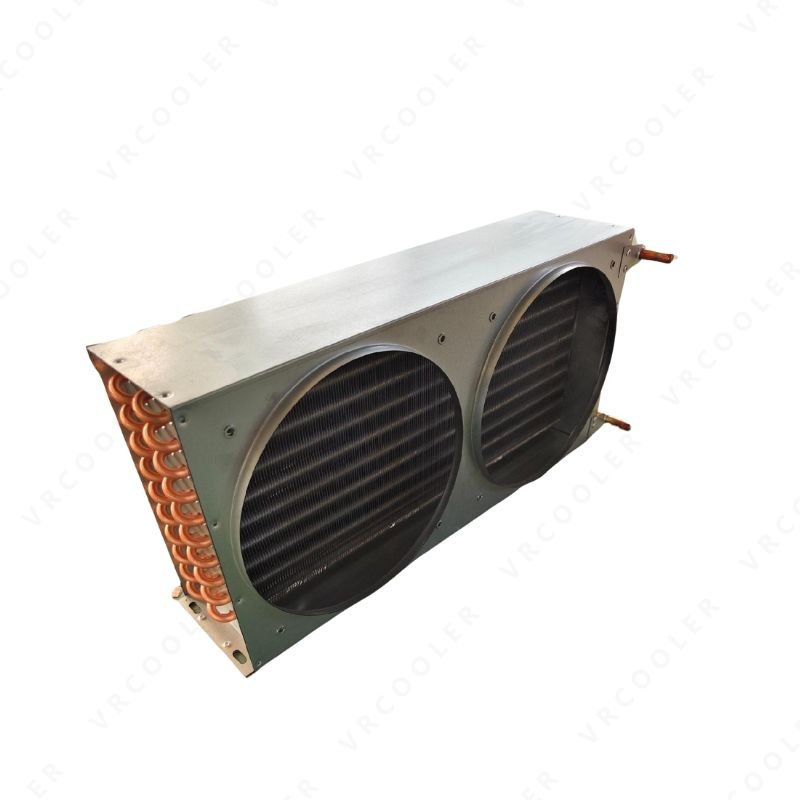 2 Fans Industrial Refrigeration Aluminum Fin Condenser Air Cooled Condenser