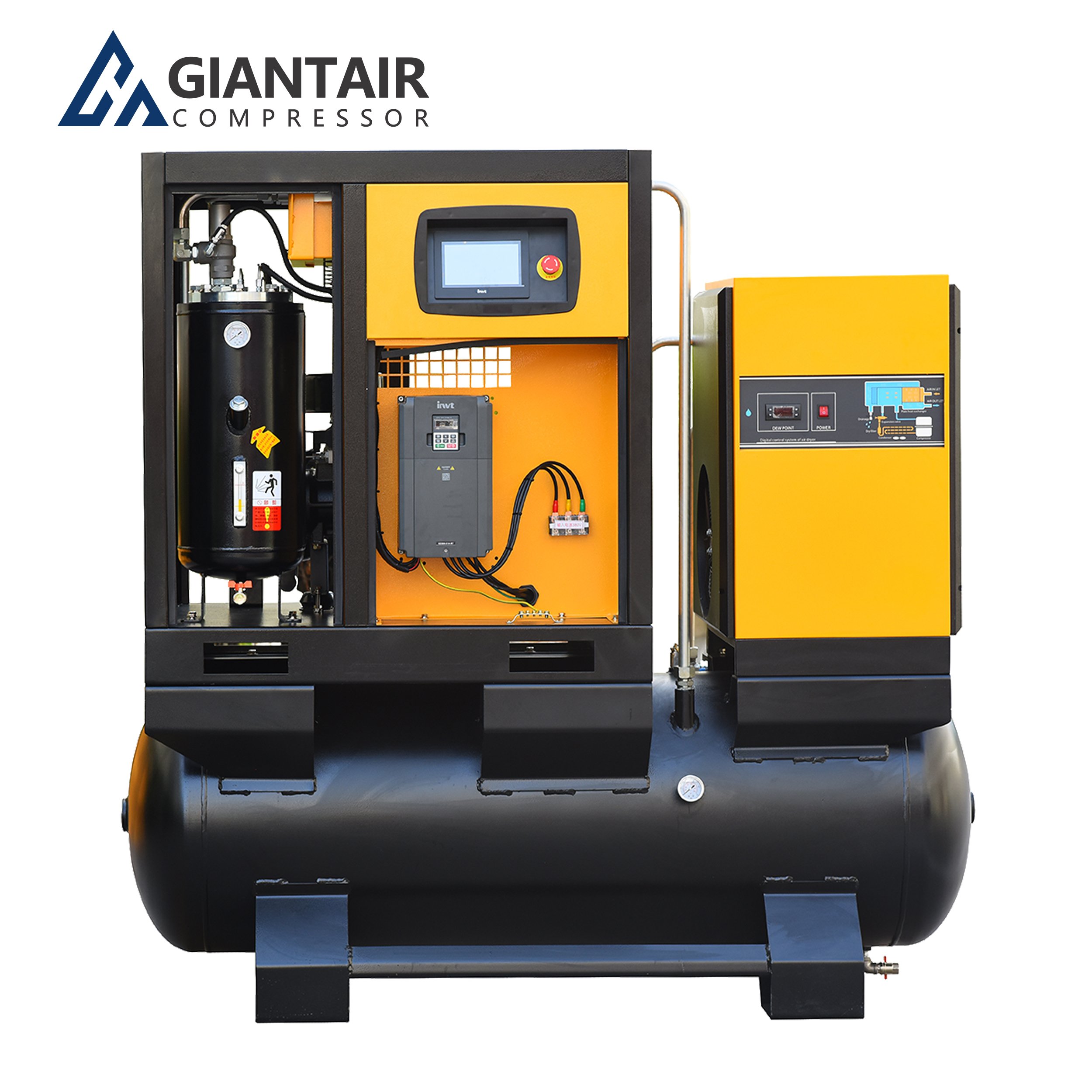 Giantair Screw Air Compressor 15 Hp 20 Hp 30 Hp All-In-One Air Compressor 22kw 16 Bar Screw Air Compressor for Fiber Laser