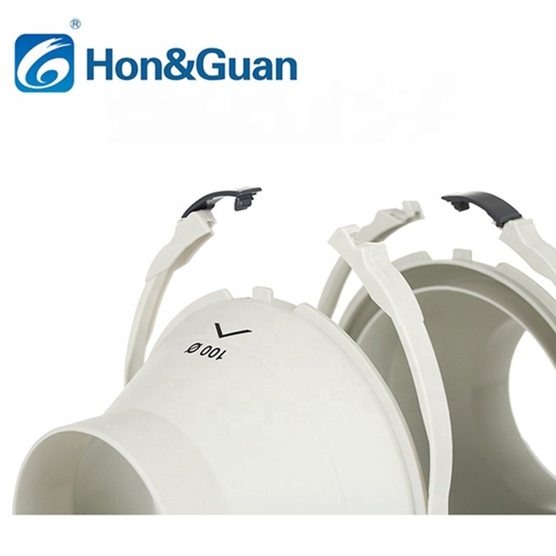 Hongguan Inline Duct Fan Flow Blower Fan Mixed 5 Inch 125mm Plastic AC Restaurant Tent External Rotor Motor 3 Years IP44 HF-125P