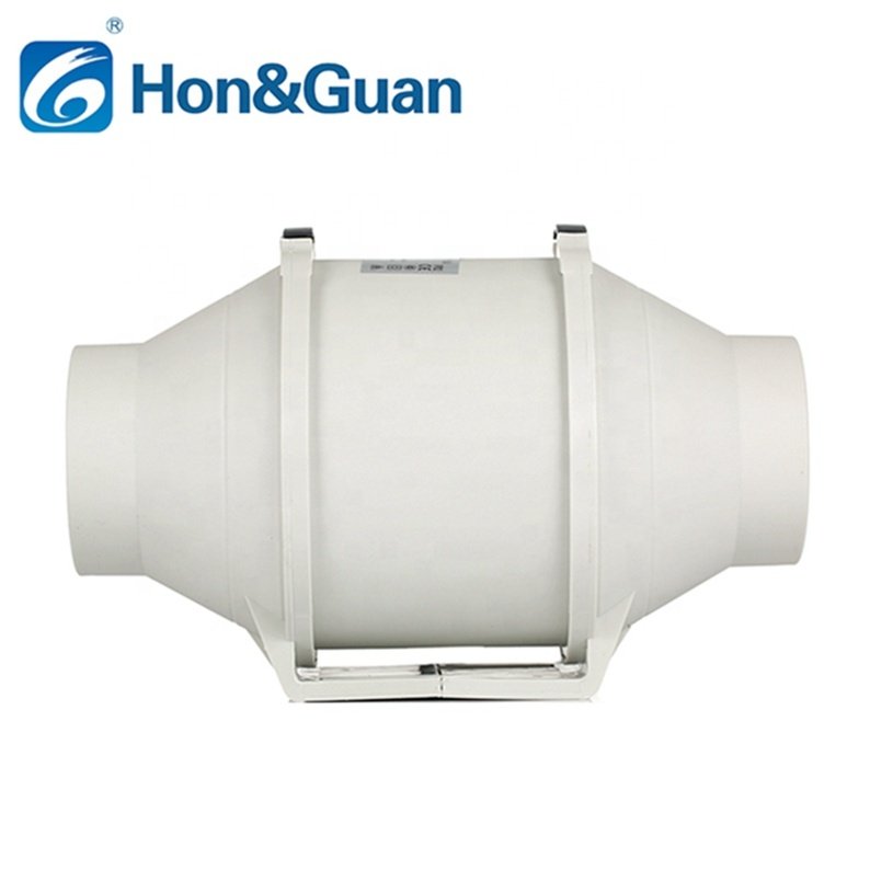 Hongguan Inline Duct Fan Flow Blower Fan Mixed 5 Inch 125mm Plastic AC Restaurant Tent External Rotor Motor 3 Years IP44 HF-125P