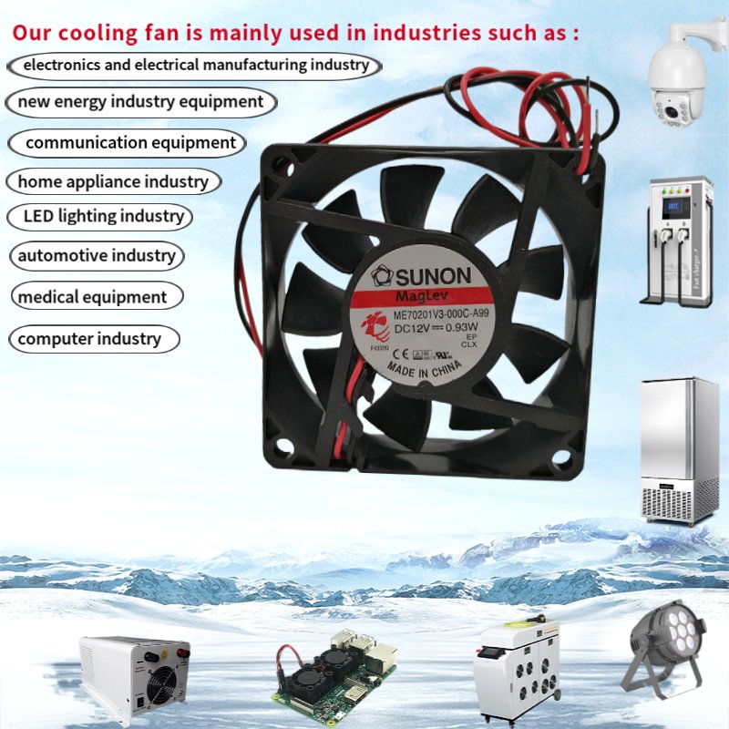 SUNON 7CM 7020 Power Supply Industrial Chassis Cooling Fan 12V Silent Type Maglev Silent High-speed Brushless Edf Fan Axial Fan