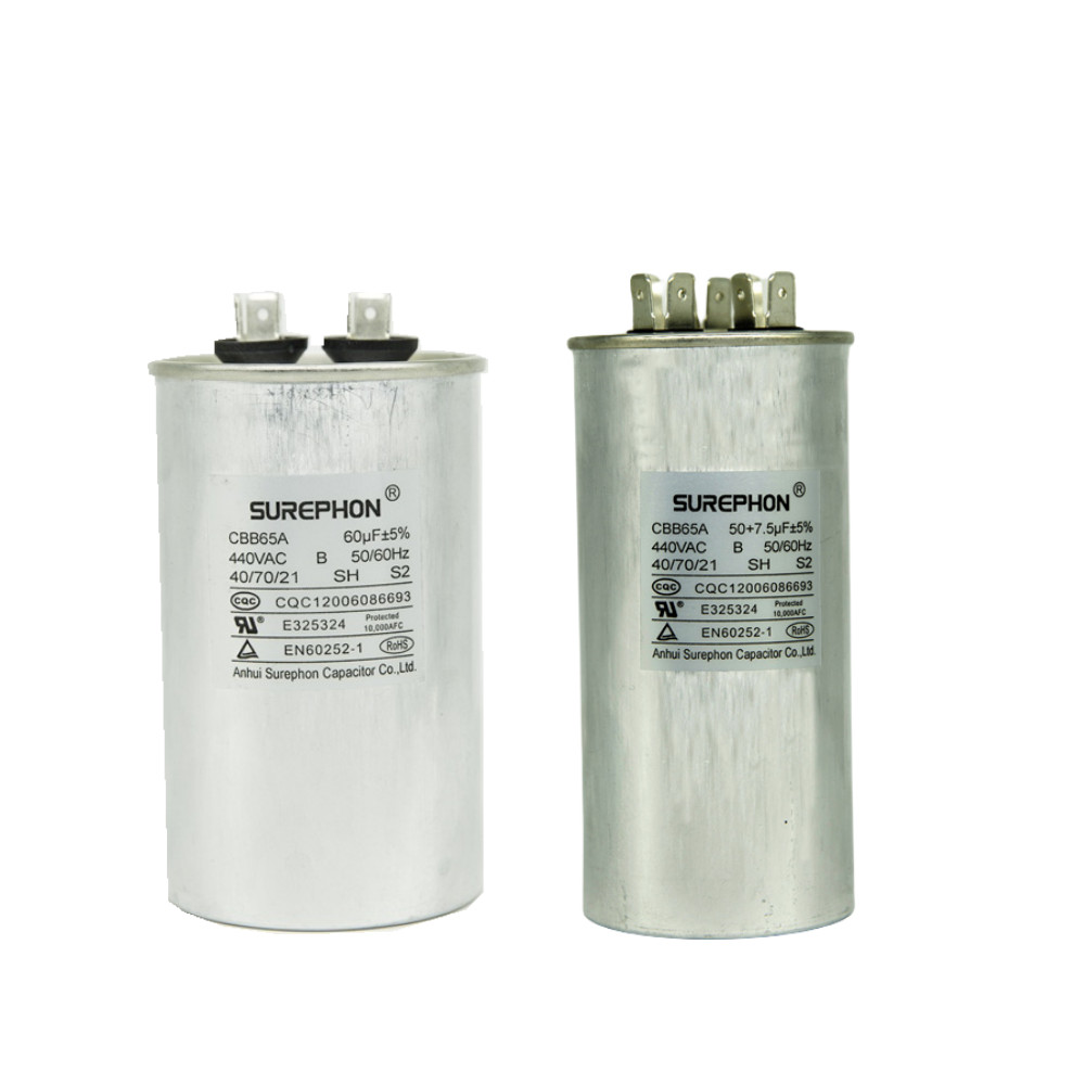 factory price aluminum case capacitors P2 S2 condenser good performance capacitor for refrigeration