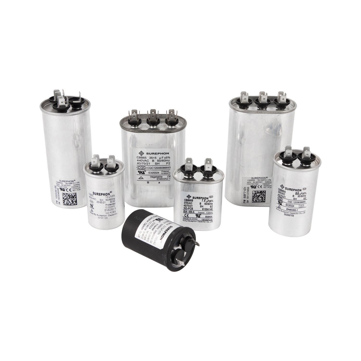 factory price aluminum case capacitors P2 S2 condenser good performance capacitor for refrigeration