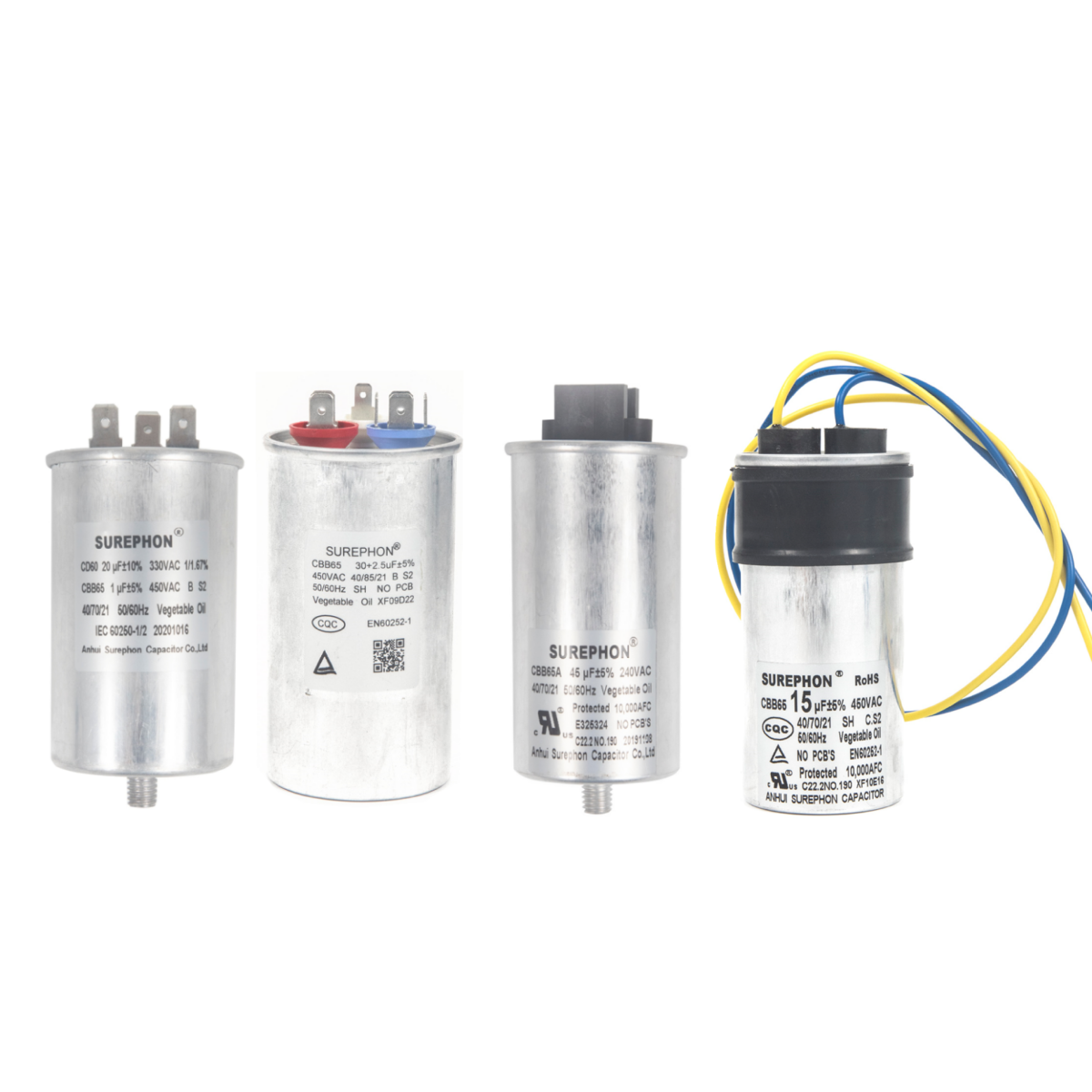 factory price aluminum case capacitors P2 S2 condenser good performance capacitor for refrigeration