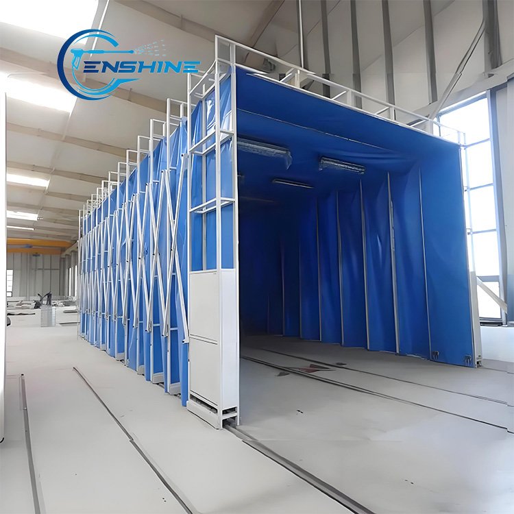 Expansion Painting Room Movable Telescopic Spray Paint Booth With Retractable Waterproof PVC Clothes