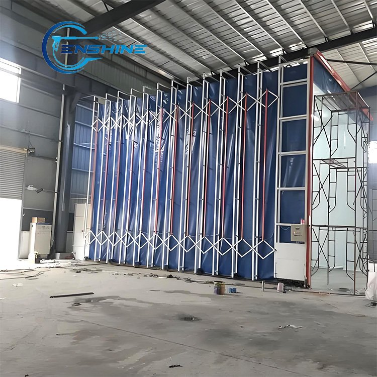 Expansion Painting Room Movable Telescopic Spray Paint Booth With Retractable Waterproof PVC Clothes