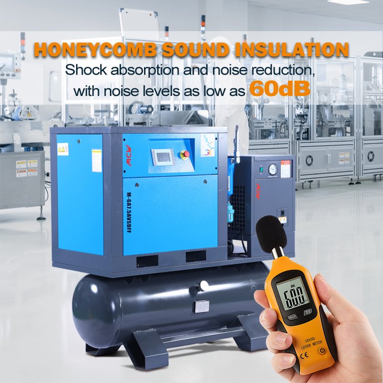 Mandiwi 7.5KW 10HP All in One Screw Air Compressor Fixed Speed Industrial Factory Rate Compressors for Industrial Factory Use