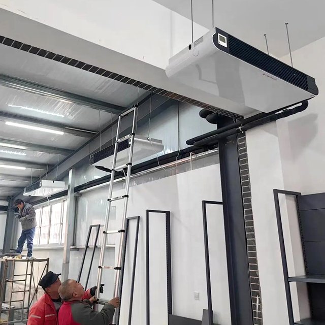 Hvac 180mm Fan Coil Chilled Water Air Conditioners Ceiling Horizontal Exposed Fcu Fan Coil Unit for Project