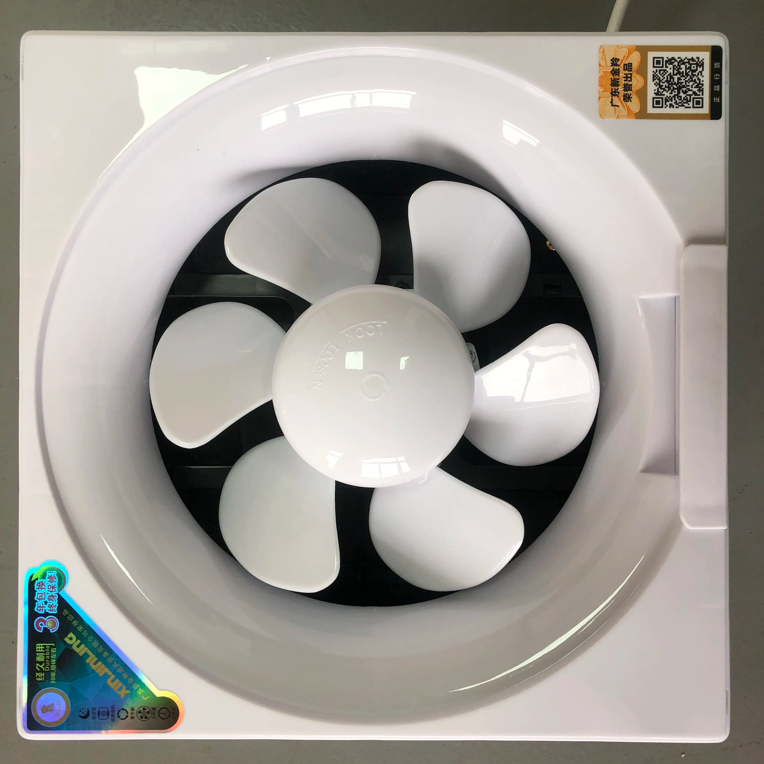 Bathroom Ventilation Exhaust Fan Industrial Kitchen Smoke Exhaust Fan Plastic AC Wall Fan ABS Plastic Free Spare Parts 12inch