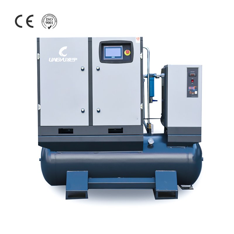 All in One Silent Screw Air Compressor with Air Tank and Dryer Industrial Air Compressor Price 10 Bar