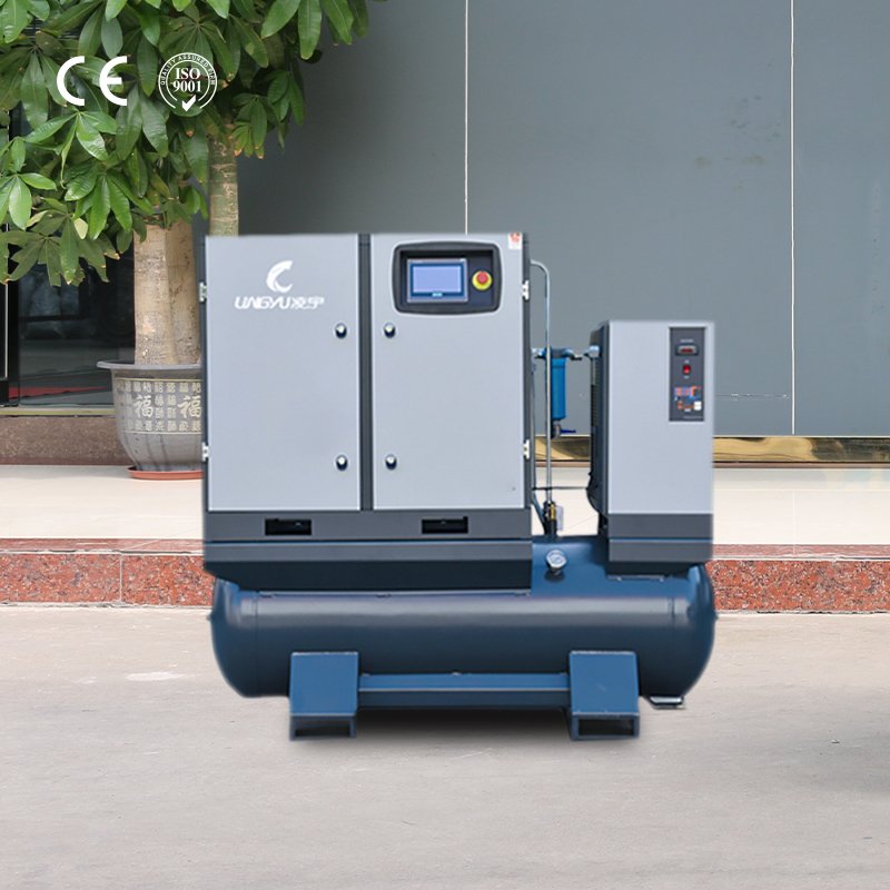 All in One Silent Screw Air Compressor with Air Tank and Dryer Industrial Air Compressor Price 10 Bar