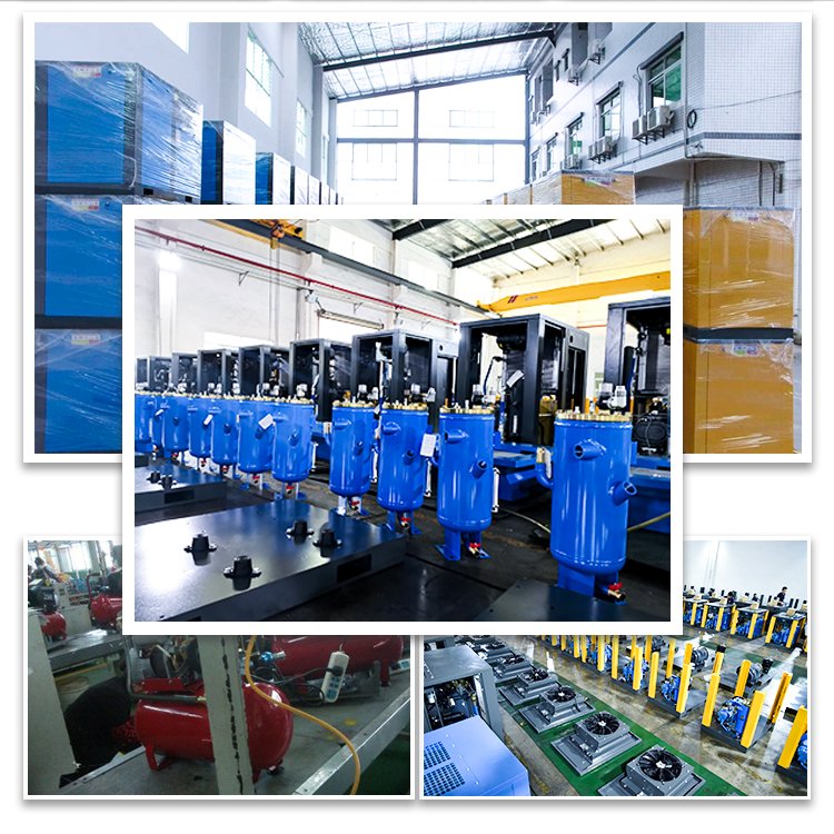 All in One Silent Screw Air Compressor with Air Tank and Dryer Industrial Air Compressor Price 10 Bar