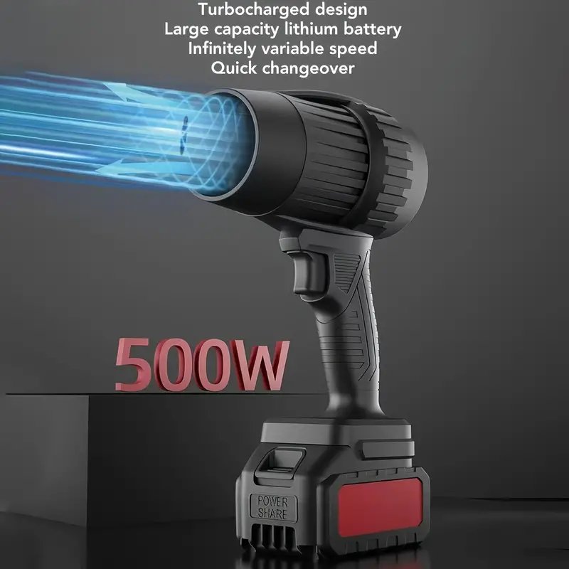 Handheld Wireless Lithium Electric Wind Fan Dust Industrial Hair Dryer, High Power Strong Turbine Dry Car Wash Dust
