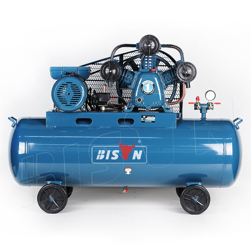 BISON 7500w 3 Phase Electric Double Two Stage Belt Driven Type 380v 50hz 10hp 500l 7.5kw Industrial air Compressor