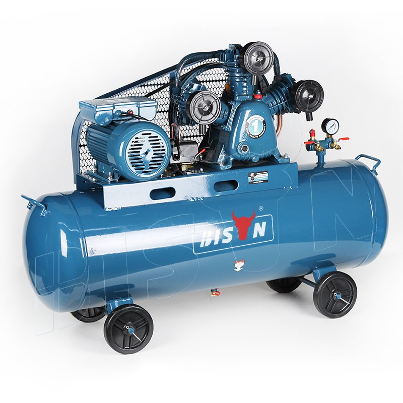 BISON 7500w 3 Phase Electric Double Two Stage Belt Driven Type 380v 50hz 10hp 500l 7.5kw Industrial air Compressor