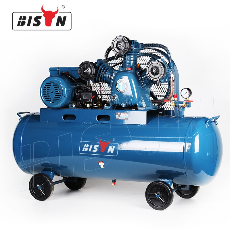 BISON 7500w 3 Phase Electric Double Two Stage Belt Driven Type 380v 50hz 10hp 500l 7.5kw Industrial air Compressor