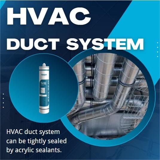 Factory Supply Low VOC Low Odor High Solid Content Waterproof Acrylic Sealant for Hvac air Conditioning Duct
