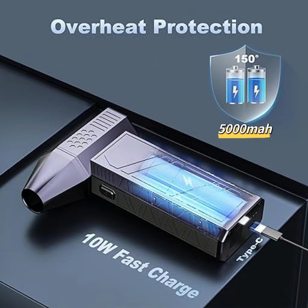 Cordless Compressed Electric Turbo Jet Air Duster Mini 130000Rpm Computer Keyboard Cleaning Car Fan Air Duster Blower Gun Vacuum