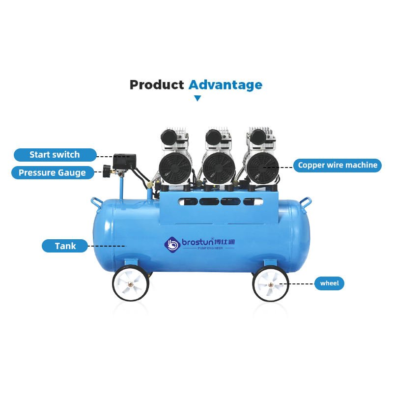 70l Small Industrial Portable Super Quiet Silent Electric Dental Compressors Spray Paint Oil Free Air Compressor