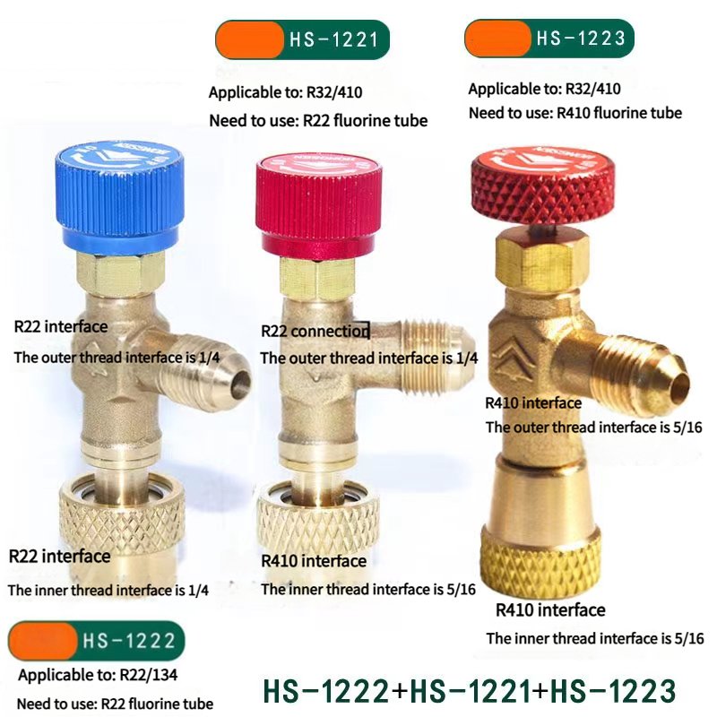 High Quality Brass/Copper Manual Power Source Refrigerant Charging Valve Air Conditioning Fitting Made in China