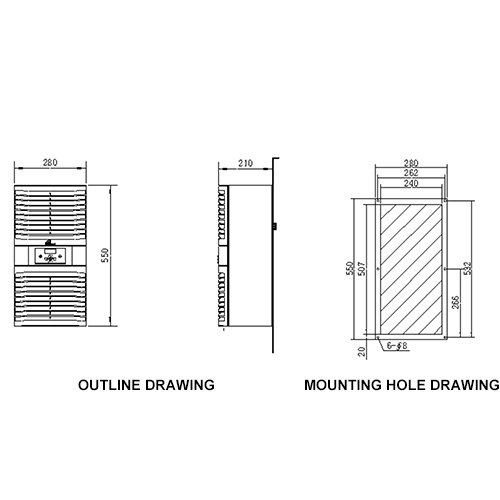 Air Conditioner Without Condensed Water Air Conditioner Side Mounted/Wall Mounted/Vertical Format Mounting
